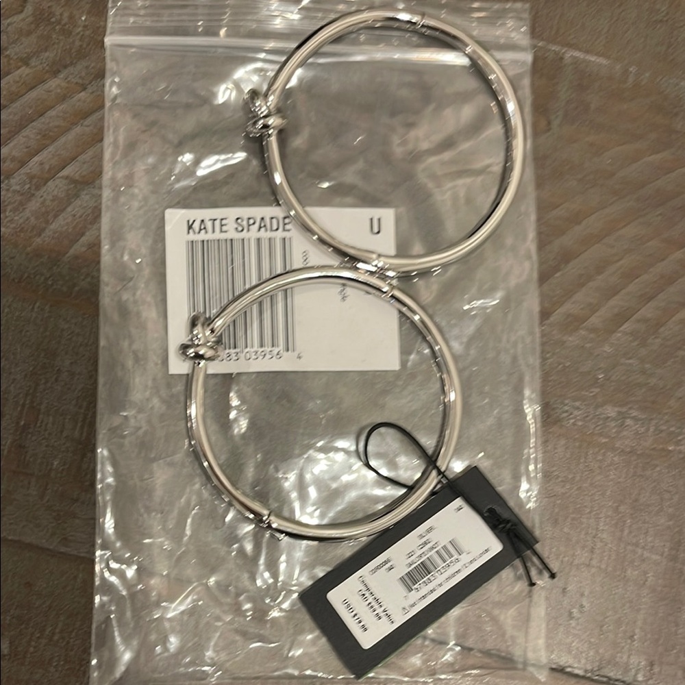 (2) Kate Spade Sailor’s Knot silver bangles bracelets